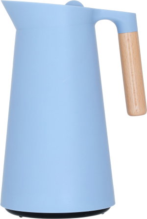Timeless Linda Thermos, 1 liter, wooden handle, thermal glass inner container, plastic outer shell - light cyan product image 2