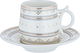 Al Saif Gallery Turkish Coffee Cups and Saucers Set, 12 Pieces - White Grey product image 2