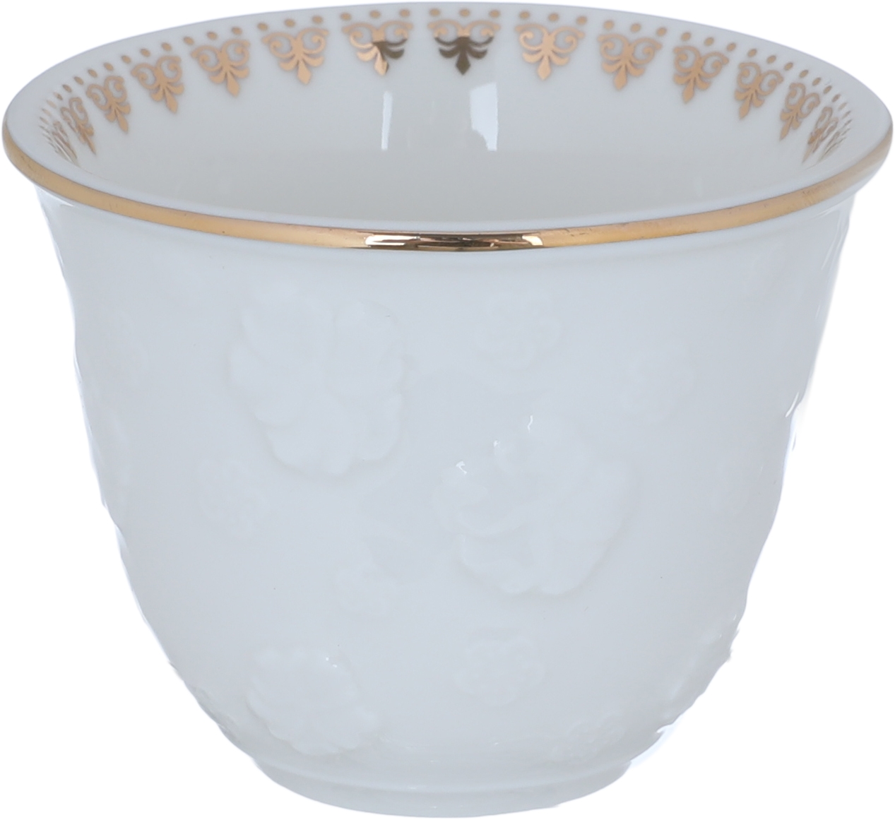 Al Saif Gallery porcelain Arabic coffee cups set, engraved with golden calligraphy, 12 pieces - white product image 2