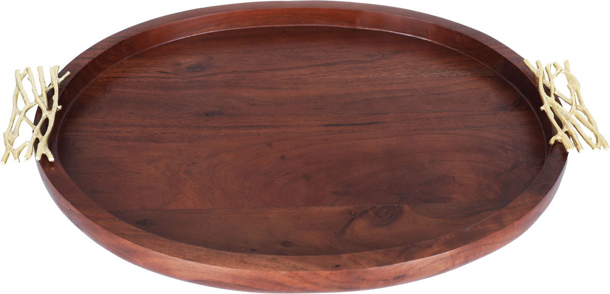 Saif Gallery wooden serving tofir, 46 x 36 cm, oval - wooden product image