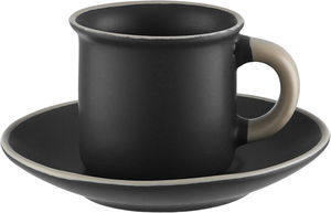 طقم فناجين قهوة تركي مع صحون بورسلان السيف غاليري، 12 قطعة، 60 مل - رمادي غامق بيج product image 2