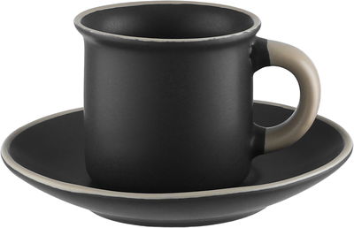 طقم فناجين قهوة تركي مع صحون بورسلان السيف غاليري، 12 قطعة، 60 مل - رمادي غامق بيج product image 2