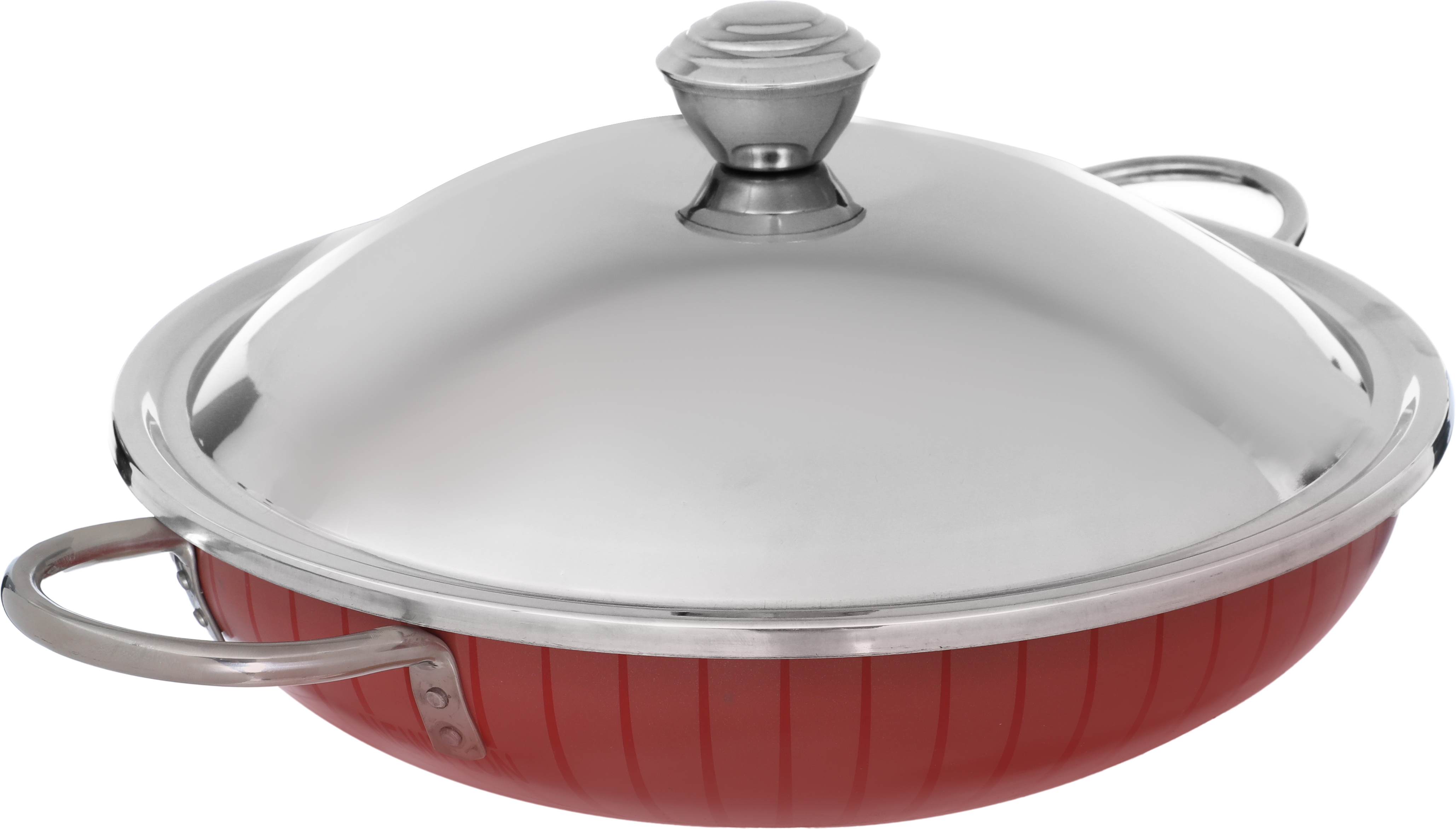 مقلاة بيدين تيفلون نيوفلون، 34 سم، غطاء - أحمر product image 3