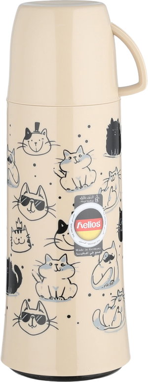 Helios Thermos, 0.75 Liter, Glass Interior, Cat Pattern - Beige Black product image 2