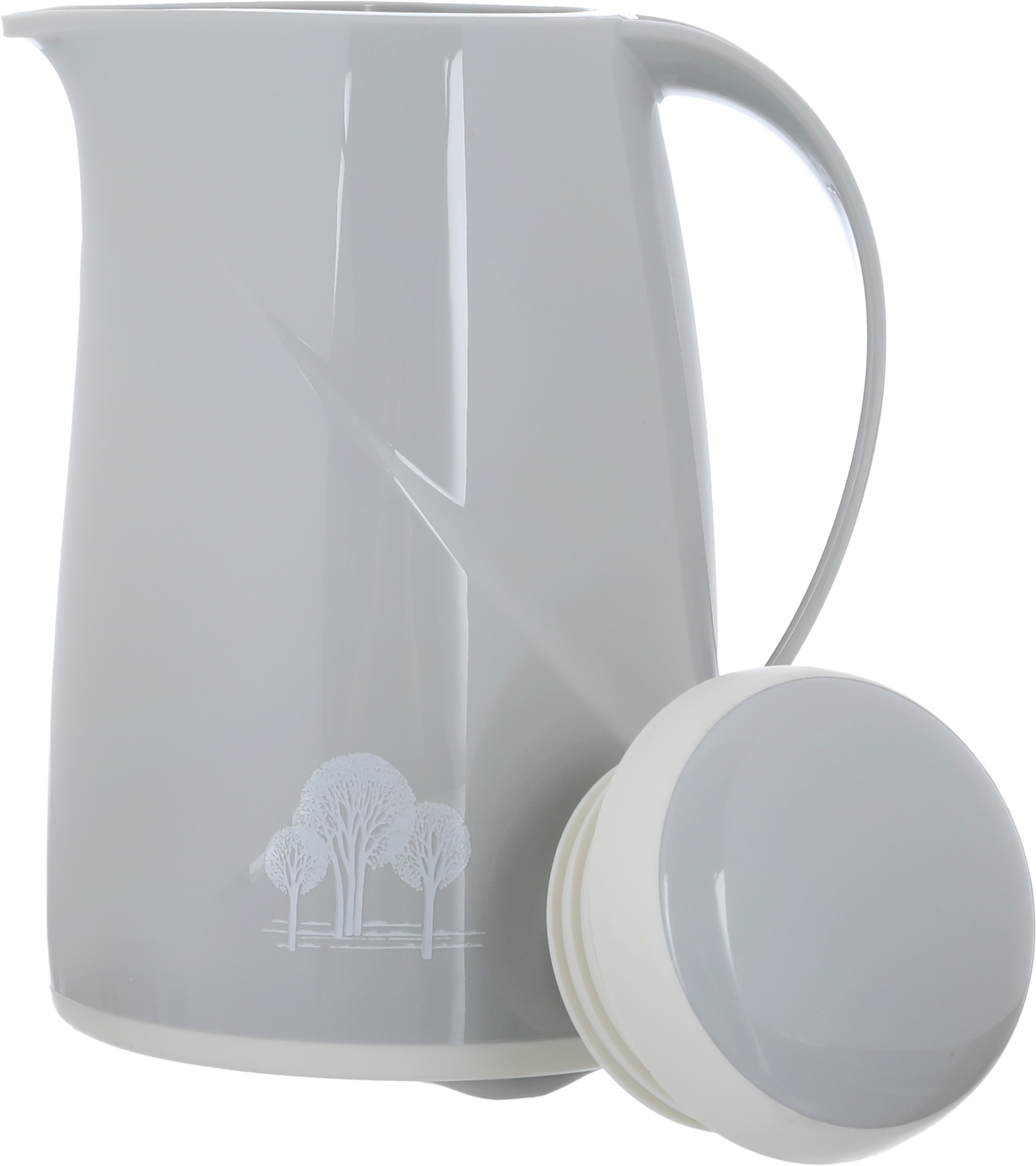 Helios thermos, 0.6 liters, thermal glass inner container, plastic outer shell - white product image 2