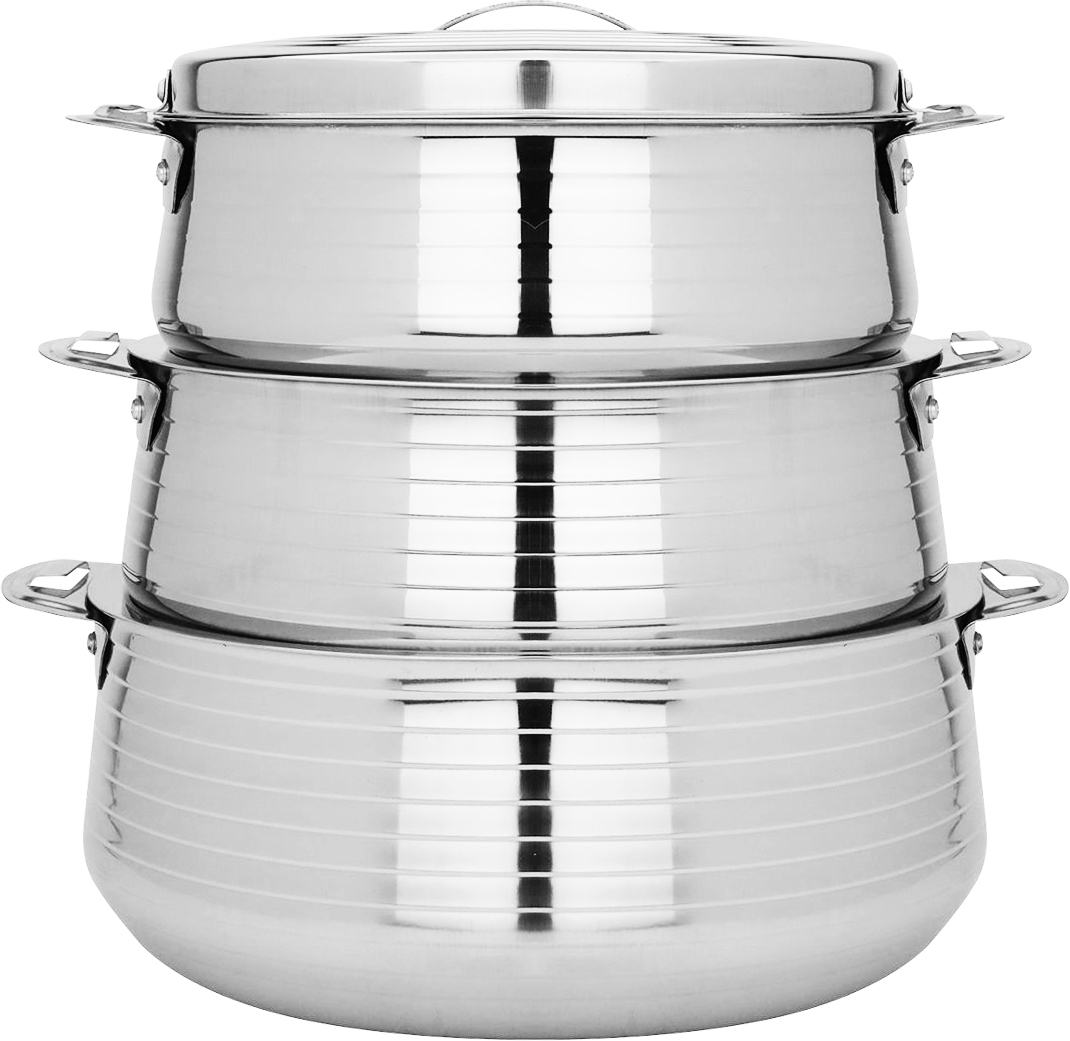 Alsaif Gallery Food Container Set (Maxima) Steel, 2.5, 3.5, 5.0 ml - Silver product image