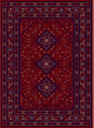 سجاده بشاير شكل مستطيل، 2×3 سم، صنع آلياً - احمر product image