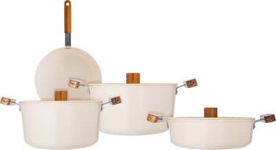 طقم قدور طهي سيراميك تورنادو، 7 قطع - بيج product image 2
