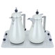 Al Saif Gallery Crystal Thermos Set, 1/0.7 litre, tofaria, thermal glass inner container, steel outer shell - pearl silver product image 2