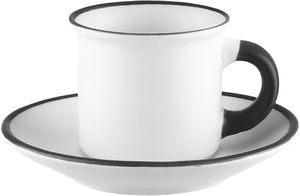 طقم فناجين قهوة تركي مع صحون بورسلان السيف غاليري، 12 قطعة، 60 مل - ابيض رمادي product image 2