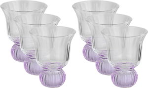 Al Saif Gallery Glass Set, 6 Pieces, Mauve Base - Clear Mauve product image