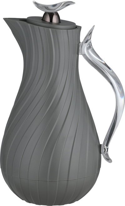 Glory Layal Thermos, 1 Liter, Glass Interior, Transparent Handle, Push-Button Lid - Dark Gray product image 2