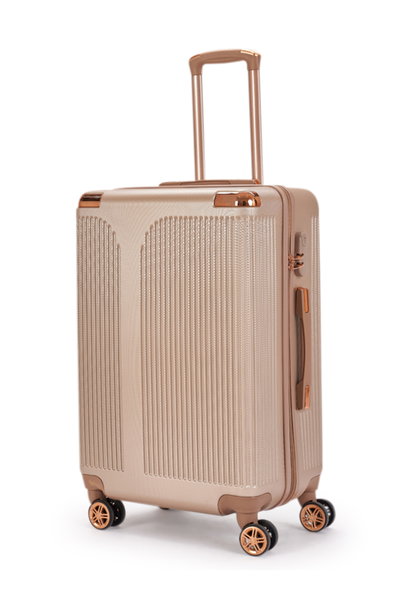 طقم شنط سفر ABS ليمرا، 4 مقاسات، 4 عجلات، بزاوية 360 درجة، OT-501862 - ذهبي product image 3