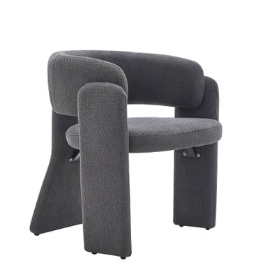 كرسي مودرن خشب MDF، 75×60×46 سم، قماش شانيل - رمادي داكن product image 3