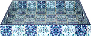 طوفرية تقديم خشبي السيف غاليري، 15×15×2 سم، مستطيل - أزرق product image