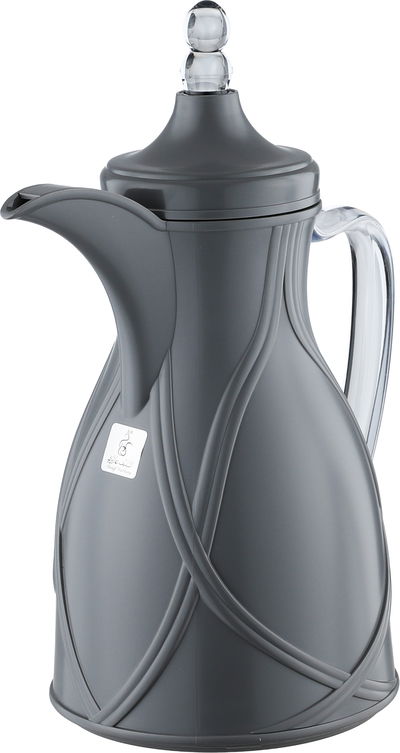 طقم ترامس طيف السيف غاليري، 0.7 / 1 لتر، 2 قطعة، خامة داخلية زجاج، يد شفاف، غطاء ضغاط - رمادي غامق product image 4