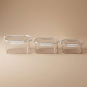 طقم علب بغطاء بلاستيك السيف غاليري، 3 قطع - شفاف ابيض product image