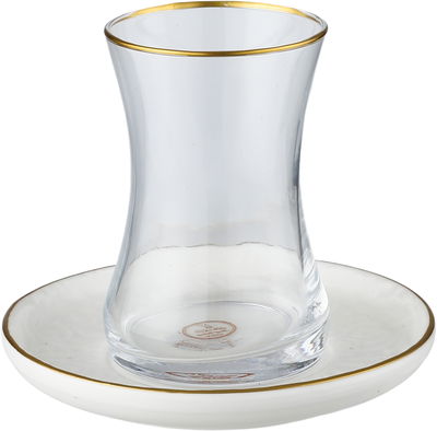 طقم تقديم بيالات شاي و فناجين قهوة مع صحون بورسلان السيف غاليري، مبخرة، 26 قطعة، مزخرف - ابيض product image 3