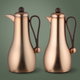Al Saif Gallery Gheem Thermos Set, 2 Pieces, 1/1 Liter, Glass Inner Container, Wooden Handle - Copper product image 1