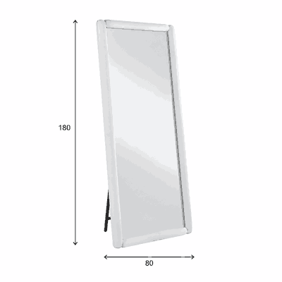 مراية ستاند زجاج، 180×80 سم، ستاند معدن - ابيض product image 3