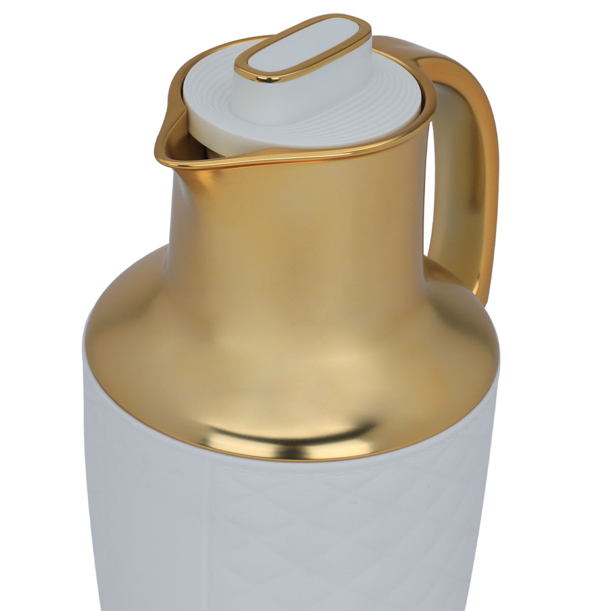 ترمس لارا تايملس، 1 لتر، حافظة داخلية زجاج، هيكل خارجي بلاستيك - أبيض ذهبي product image 4