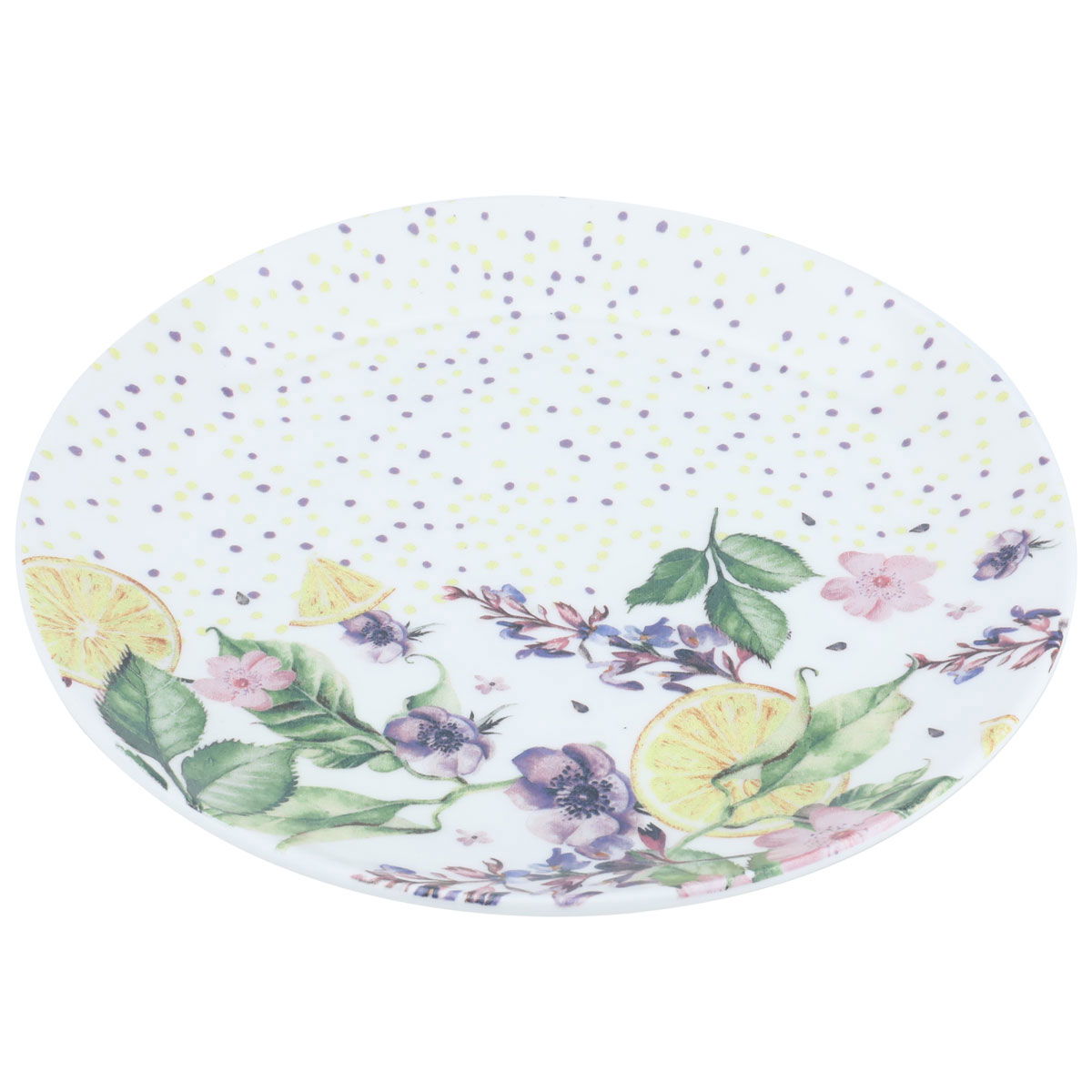 Al Saif Gallery porcelain serving plate, 26 cm, round, lemon pattern - white product image