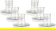 Al Saif Gallery glass tea iskanah set, with saucer, golden rose pattern, 12 pieces - transparent product image 1