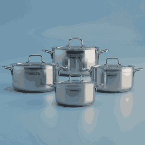 طقم قدور استيل كوركماز الفا، 8 قطع - فضي product image