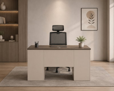 مكتب إداري خشب MDF، 140x60x75 سم - خشبي غامق بيج product image 3
