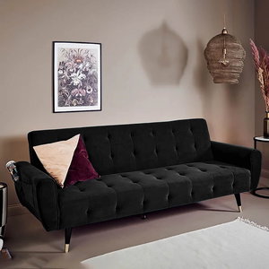 كنبة سرير مونتيلا خشب سويدي باك كومفورت، 190x70x90 سم، قماش كتان - أسود product image