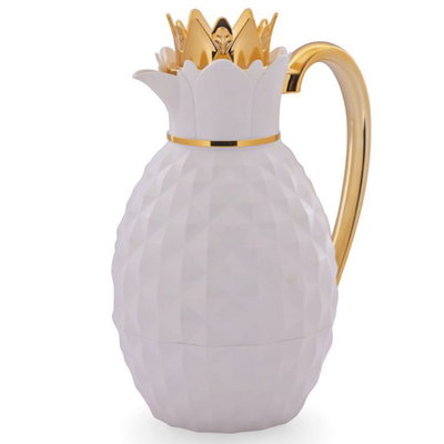 Al Saif Gallery Pineapple Everest Thermos, 1 liter, thermal glass inner container, plastic outer shell - white product image 1