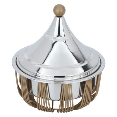 Al Saif Gallery Steel Food Heater, 24 x 24 x 24 cm, with base - silver copper product image 2
