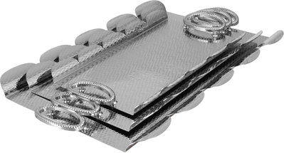 طقم طوفريات تقديم ستانلس ستيل، 3 قطع، منقوش، مقبض معدني - فضي product image 2