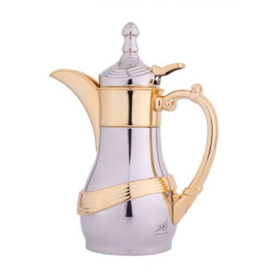 دلة تميم السيف غاليري ستاينلس استيل، 0.25 لتر - فضي ذهبي product image 1