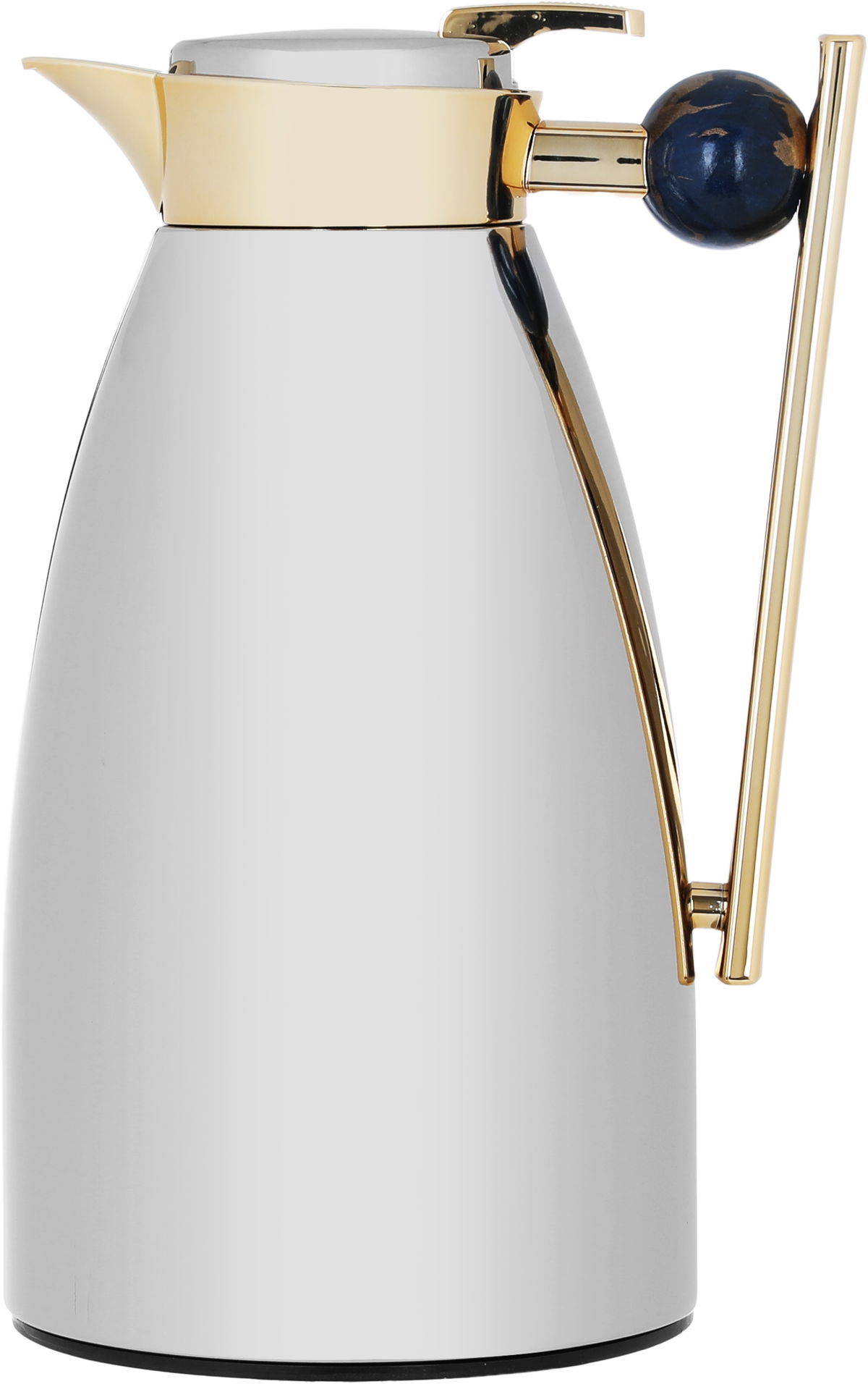Al Saif Gallery Alaa thermos set, 1 liter, navy marble handle, thermal glass inner case, steel outer case - silver product image 6