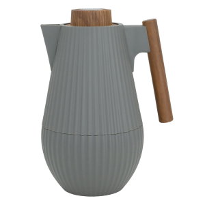 Al Saif Gallery Layar thermos, 1 liter, wooden handle, squeezer, thermal glass inner container, plastic outer shell - dark gray product image 2