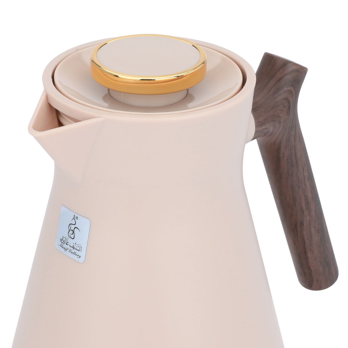 Everest Amada Al Saif Gallery thermos, 1.5 liters, thermal glass inner container, plastic outer shell, wooden handle - light brown product image 5