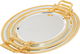 Al Saif Gallery steel tray set with gold edges, 3 pieces, oval - silver product image 1