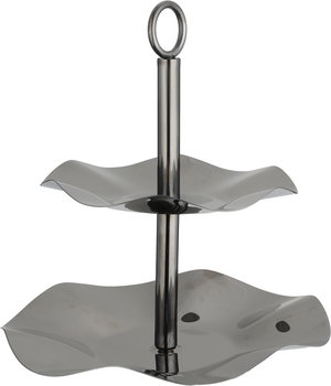 شيالة تقديم ستانلس استيل السيف غاليري، 23  / 17 سم، دورين، دائري، مسكة يد - أسود لامع product image 2