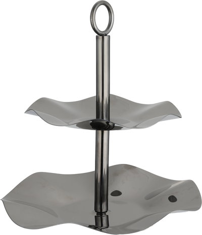 شيالة تقديم ستانلس استيل السيف غاليري، 23  / 17 سم، دورين، دائري، مسكة يد - أسود لامع product image 2