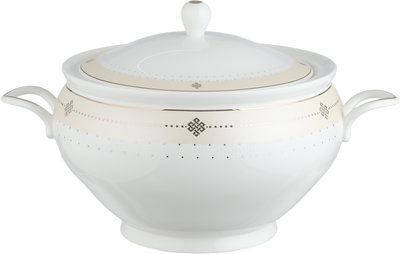 طقم تقديم سفرة بورسلان السيف غاليري، 166 قطعة، نقش ذهبي - أبيض بيج product image 16