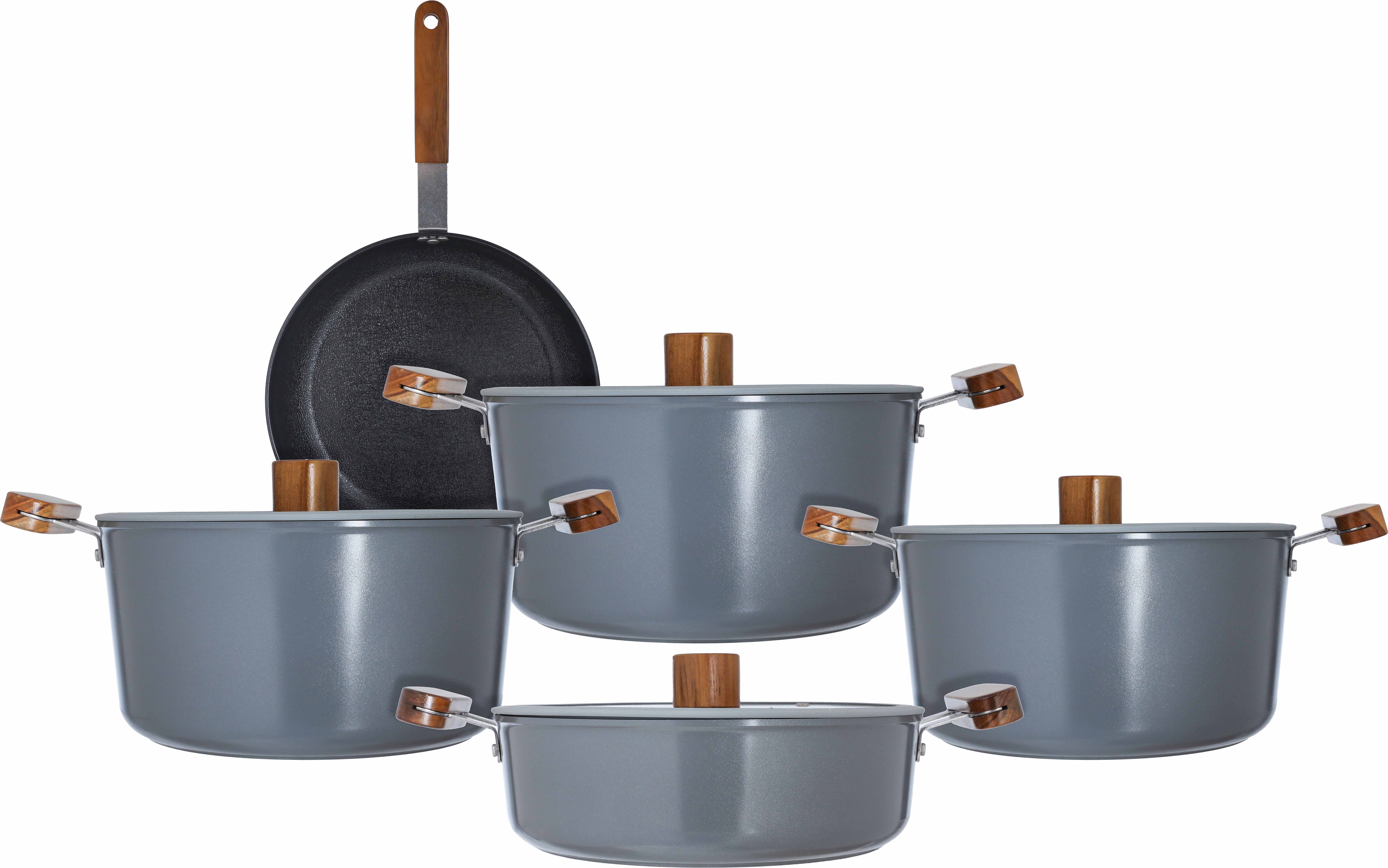 Tornado Ceramic Cookware Set, 9 Pieces - Dark Grey product image 2