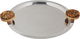 Tofaria Al Saif Gallery steel presentation, 3.5 x 40.5 x 34 cm, large, round, brown handle - silver product image 1