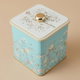 علبة تخزين استيل السيف غاليري، 120×120×137 ملم، نقش ورود - أزرق فاتح product image 1