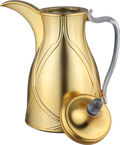 طقم ترامس طيف السيف غاليري، 0.7 / 1 لتر، 2 قطعة، خامة داخلية زجاج، يد شفاف، غطاء ضغاط - ذهبي مطفي product image 5