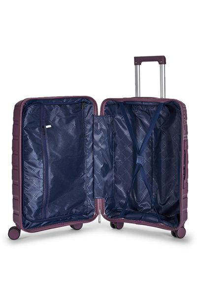 طقم شنط سفر بولي بروبيلين ليمرا، 4 مقاسات، 4 عجلات، بزاوية 360 درجة، OT-8014 - بنفسجي product image 7