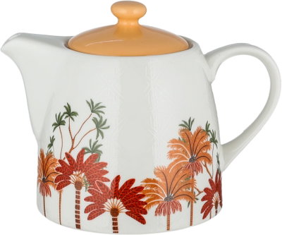 Al Saif Gallery Porcelain Tea Serving Set, Teapot, Cups and Saucer, 34cm, 6 Pieces - White Colored product image 3