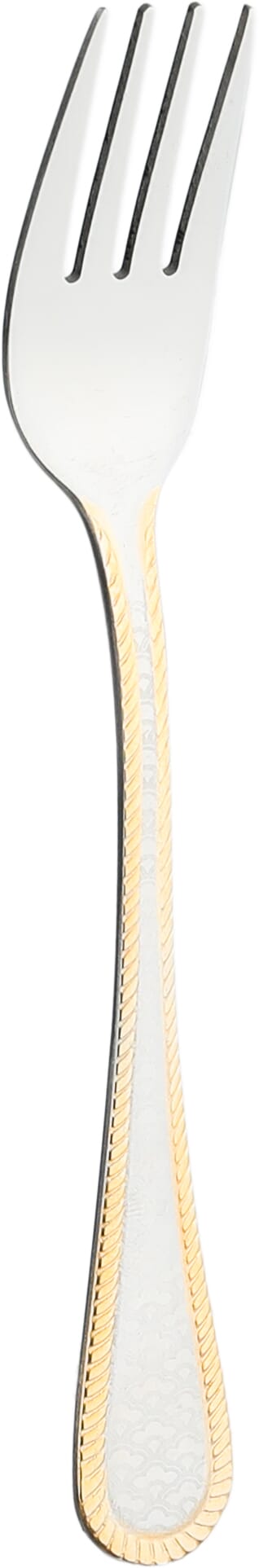 Al Saif Gallery steel sweet fork set, 6 pieces, engraved with a gold-silver rim product image 2