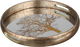 Al Saif Gallery Glass Serving Tray Set, Round, 2 Pieces - Gold Brown product image 2