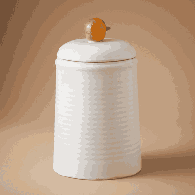 علبة بهارات بورسلان السيف غاليري، 14.6×14.6×24.2 سم، غطاء برتقال، كبير - أبيض product image 5